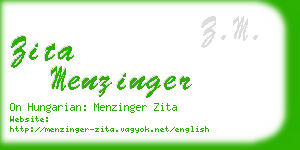 zita menzinger business card